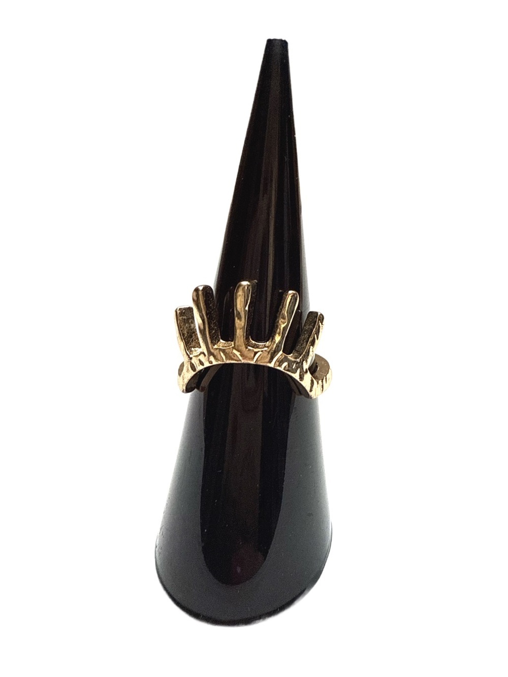 Gold Crown Motif Adjustable Ring